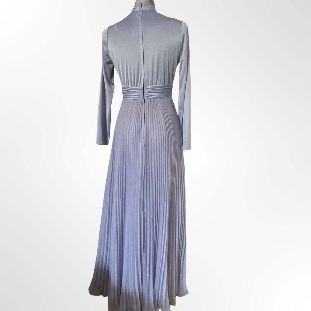 Vintage Miss Elliette California Accordion Pleated Long Sleeve Maxi Dress - Picture 3 of 8